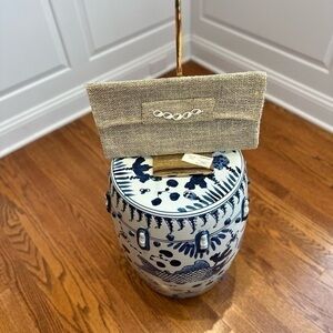 Italian Handmade Burlap Clutch